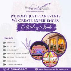 lavender planner event services Event Planner Social Media Posts, Event Planning Brochure