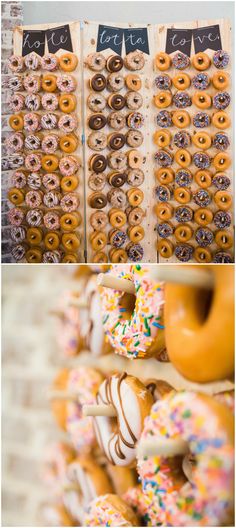 there are many different types of donuts on display