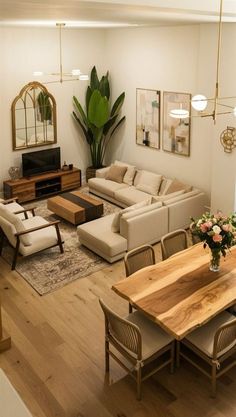 Small Living Dining Room Ideas, Living Room Dining Room Combo Layout, Small Living Dining Room, Small Living Room Dining Room Combo, Small Living Room Dining Room, Small Living Dining, Living Dining Room Ideas, Emily Schuman, Dining Room Layout