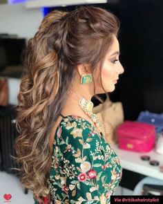 Punjabi Hairstyles, Half Pony Hairstyles, Pony Hairstyle, Messy Ponytail Hairstyles, Easy Party Hairstyles, Stylish Ponytail