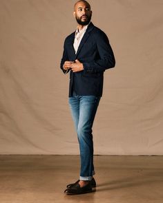 Flint and Tinder 365 Utility Blazer - Dark Navy | Blazers | Huckberry Flint And Tinder, Navy Blazers, Mens Fall, Casual Jacket, Dark Navy, Blazer, Navy