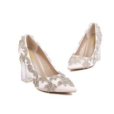 Shop White Rhinestone Flowers Wedding Pumps Clear Chunky Heels Party Shoes color White for Ball, Big Day, Dancing Club, Music Festival, Night Club, Party, Red Carpet, Wedding with worldwide Free shipping & Free return. Banquet Wedding Shoes With Rhinestones And Round Toe, Wedding Shoes With Rhinestones And Round Toe, Summer Wedding Shoes With Rhinestones For Banquets, Summer Wedding Shoes With Rhinestones For Banquet, Elegant Rhinestones Wedding Shoes For Banquet, Crystal Embellished Round Toe Heels For Banquets, Crystal Embellished Round Toe Heels For Banquet, Closed Toe Heels With Rhinestones For Banquet, Wedding Shoes With Rhinestones For Banquet