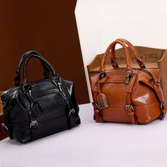 Women Tote Messenger Boston Style Hand & Shoulder Faux-Leather Bag - Leather Skin Shop Leather Bags With Buckle Closure For Shopping, Fall Travel Satchel In Faux Leather, Satchel With Buckle Closure For Daily Use, Office Leather Bags With Buckle Closure, Office Leather Bag With Buckle Closure, Leather Office Bags With Buckle Closure, Faux Leather Bags With Hasp Closure For Shopping, Leather Bag With Buckle Closure And Double Handle, Leather Satchel With Buckle Closure And Double Handle