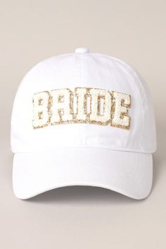 Rock a playful look with the BRIDE Chenille Letter Patch Baseball Cap. This 6-panel designed hat features a cool chenille letter patch, made of 100% cotton for a comfortable fit. With its adjustable strap, this one-size-fits-all cap is perfect for any... Hat With Patches, Rock A, Panel Design, Baseball Cap, The Bride, Trucker Hat, Adjustable Straps, Comfort Fit, Baseball