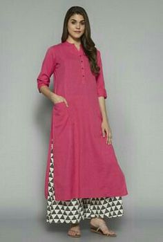 Tunic Pattern, Pink Solid, Indian Attire, Desi Fashion