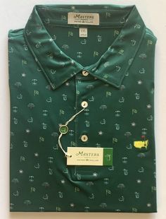 This listing is for a Peter Millar Masters tournament embroidered logo golf polo shirt. This high quality dark green golf shirt has iconic Masters images print on it. Made in Italy. The size is XL, extra large. Disregard the size on collar image. This is for the XL. Brand new and unused. Purchased during 2023 Masters week at the Augusta National pro shop. $9.95 for usps priority mail postage in the U.S.   we combine postage on multiple item purchases. We will adjust your cart or refund extra pos Masters Tournament, Masters Golf, Augusta National, Dad Day, Polo Golf, Peter Millar, Golf Polo Shirts, Golf Shirt, Golf Polo