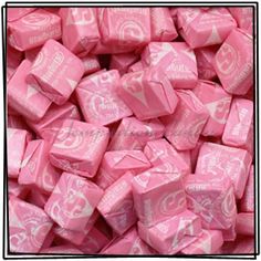 the best type of starburst is pink candy cubes with white letters on them