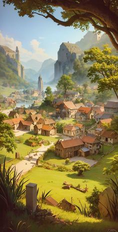 phone wallpaper
anime wallpaper
anime aesthetics
green aesthetics
greenery
Scenery 
beautiful scenery
japanese
japan vibes
japan anime
green field
trees wallpaper Dnd Landscape Art, Medieval Village Concept Art, Magic User Art, Mountain Village Art, Anime Landscape Wallpaper, Dnd Wallpaper, Dnd Scenery