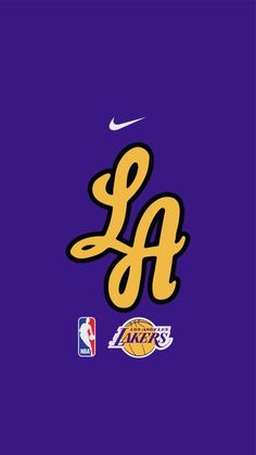 the los angeles lakers logo on a purple background