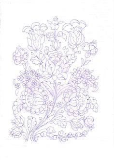 a drawing of some flowers on a white paper