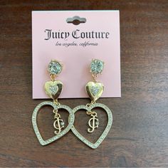 Size : 2 X 1” Stylish Design, Heart Shape And Musical Notes Intertwined Juicy Couture Jewelry, Musical Notes, Musical Note, Couture Jewelry, Heart Earrings, Heart Shape, Stylish Design, Juicy Couture, Heart Shapes