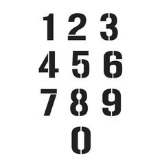 the numbers are black and white on a white background