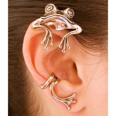 Frog Ear Wrap Frog Ear Cuff Bronze Curious Frog Ear Wrap | Etsy Rose Gold Nose Ring, Frog Jewelry, Gold Nose Rings, Silver Ear Cuff, Estilo Punk, Animal Earrings, Ear Cuffs, Accessories Jewelry Earrings, Cuff Earrings