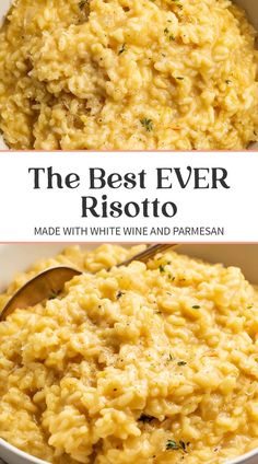 the best ever risoto made with white wine and parmesan is ready to be eaten