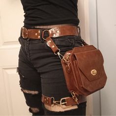 Steampunk Belt Bag For Everyday Use, Ren Faire Outfits, Thigh Bag, Fair Outfits, By Any Means Necessary, Clothing Design Sketches, Steampunk Clothing, Phone Pouch, Steam Punk