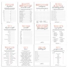 Born In 1974 50th Birthday Party Games Bundle For Women by LittleSizzle Birthday Scattergories, Fun Birthday Games, 30th Birthday Party Games, 21st Birthday Party Games, 40th Birthday Party Games, 50th Birthday Games, Girls Birthday Party Games, 50th Birthday Party Games, 75th Birthday Parties