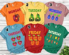 7 Days Hungry Caterpillar Shirt, Healthy Fruit Costume Shirt, Insect Star Cosplay Group Shirt, Halloween Costume For Family Group T Shirt  👏CONGRATULATIONS You have found an online shop with reasonable prices, amazing quality, and fast shipping  We offer shirts for VACATIONS, HOLIDAYS, EVENTS, FAMILY REUNIONS, BIRTHDAYS, MOTHER'S DAY, FATHER'S DAY, GRADUATIONS, FUNNY T-SHIRTS as well as CUSTOM T-SHIRTS.  💖Description💖  --About this T-shirt--  👉Our Adult Unisex T-Shirt brand is BELLA CANVAS A Funny Multicolor Shirt With Character Print, Hungry Caterpillar Shirt, Cosplay Group, Fruit Costumes, Halloween Costumes For Family, Fruit Shirt, Healthy Fruit, Costume Shirts, Group Shirts