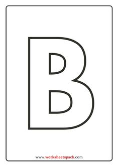 the letter b coloring page with black and white letters on it's back side