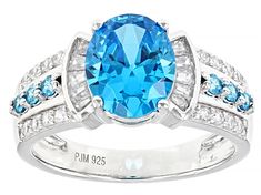 Pre-Owned Bella Luce® Esotica™ neon apatite and white diamond simulants 4.42ctw oval and round, rhodium over sterling silver ring. Measures aproximently 0.81" L x 0.38" W and is not sizeable..  This product may be a customer return, vendor sample, or on-air display and is not in its originally manufactured condition.  It may not be new.  In some instances, these items are repackaged by JTV. Ring Spacer, Diamond Alternatives, Jtv Jewelry, Diamond Simulant, Popular Jewelry, Moissanite Jewelry, Turquoise Jewelry, Jewelry Making Beads, Metal Jewelry