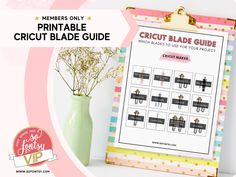 the printable circuit blade guide is next to a vase with baby's breath flowers