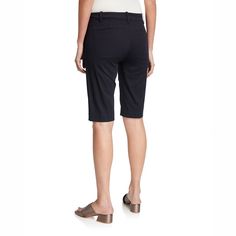 Vince coin-pocket Bermuda shorts. Approx. measurements: 9.5" rise; 12" inseam; 15" leg opening. Mid-rise; belt loops. Concealed fly. Side slip pockets. Back besom pockets. Knee-length. Cotton/linen/spandex. Machine wash or dry clean. Imported of Italian materials. Mid-rise Shorts With Patch Pockets For Summer, Mid-rise Summer Shorts With Patch Pockets, Workwear Shorts With Belt Loops, Knee-length Cotton Bermuda Shorts With Belt Loops, Fitted Knee-length Bottoms With Pockets, Bermuda Shorts For Workwear With Belt Loops, Mid-rise Workwear Shorts With Pockets, Cotton Knee-length Shorts With Belt Loops, Workwear Bermuda Shorts With Belt Loops