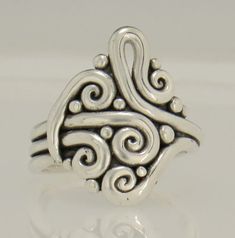 Sterling Silver Large Swirl Ring- Handmade One of a Kind Artisan Ring Made in the USA with Free Shipping, Size 8 1/2 , Silver Thumb ring. Handmade Unique Swirl Rings, Handmade Sterling Silver Swirl Rings, Unique Swirl Rings For Anniversary, Thumb Rings Silver, Board Pin, Swirl Ring, Artisan Rings, Badass Style, Event Gifts