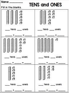 worksheet for the ten and ones