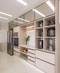 the kitchen is clean and ready to be used as an appliance for cooking