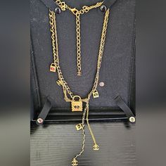 Chanel Gold Chain Link Necklace With Charm Used Once In Perfect Condition Purchased From Rodeo Chanel In Beverly Hills Authentic Final Sale Gold Chain Link Necklace, Chanel Jewelry, Chain Link Necklace, Chain Link, Gold Chains, Womens Jewelry Necklace, Charm Necklace, Chanel, Jewelry Necklaces