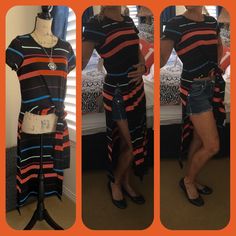 Amazing Duster/Tunic/Dress That Is So Versatile! I've Shown It On As A High/Low Tunic, A Tied T-Shirt, Or Just A Dress. Stripes On Black! Gorgeous. Casual Striped Maxi Dress For Beach, Casual Multicolor Maxi Dress With Asymmetrical Hem, Casual Long Maxi Dress With Tie Waist, Casual Multicolor Short Sleeve Tunic, Vacation Stretch Maxi Dress With Short Sleeves, Stretch Maxi Dress With Short Sleeves For Vacation, Vacation Maxi Dress With Short Sleeves And Stretch, Fitted Maxi Dress With Short Sleeves For Beach, Fitted Maxi Dress With Short Sleeves For Beach Cover-up