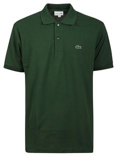 Lacoste Polo in green cotton, button closure, logo on the chest, short sleeves.Composition: 100% Cotton French Clothing Brands, Crocodile Logo, René Lacoste, Lacoste Polo, Tennis Gear, French Outfit, Saint Laurent Shoes, Engineered Garments, Green Cotton