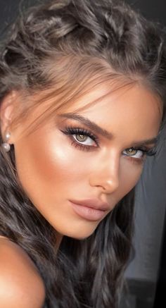 Full Glam Prom Makeup, David Hair, Wedding Eye Makeup, Bridesmaid Hair Makeup, Makeup Looks For Brown Eyes, Makeup Looks Tutorial, Bride Makeup, Makeup For Green Eyes