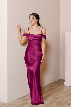 Model: Audra; Size: 4 Bridesmaid Dresses And Groomsmen Suits, Bridesmaid Dresses And Groomsmen, Bridesmaid Separates, Modern Bridesmaid Dresses, Wedding Parties Colors, Hot Pink Weddings, Modern Bridesmaid, Summer Bridesmaid Dresses, Bridesmaid Dresses Boho