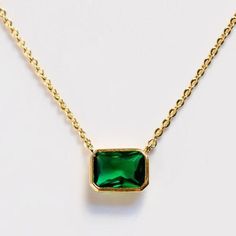 Gold emerald necklace - Unique Emerald Necklace - Green Emerald Necklace - Bridesmaid Gifts - Dainty Emerald Necklace - Perfect Gift For Her Gemstone:  Green Emerald Lab Fast Shipping: It will take 1-8 business days to send out your item Material:  14k/10k/9k Yellow Gold  or Sterling Silver 925 About us- We are the manufacturers and suppliers of quality Gemstones and have specialized in jewelry designing and working in this field for more than 40 years. Our main objective is to have our Buyers s Green Jeweled Necklaces For Anniversary, Green Jeweled Necklace For Anniversary, Green Delicate Chain Jewelry For May Birthstone, Emerald Jewelry With Delicate Chain For Gift, Emerald Jewelry With Delicate Chain As Gift, Green Emerald Jewelry With Delicate Chain, Green Emerald Necklace With Adjustable Chain, Green Jewelry With Adjustable Chain For Anniversary, Dainty Green Necklaces For Anniversary