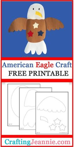 an eagle craft is shown with the text american eagle craft free printable