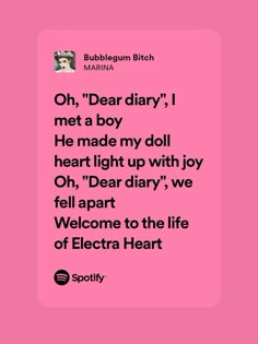 Marina Quotes, Melanie Martinez Lyrics, Pink Song Lyrics, Silly Songs, Music Is My Escape, Music Recommendations, Music Quotes Lyrics Songs