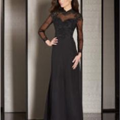 Full Length, Black, Sequin, 3/4 Sleeves, Zip Back, Chiffon, Brand New Fitted Gown With 3/4 Sleeve For Party, Evening Dresses With Sheer Bodice And Long Sleeves, Cocktail Gown With Sheer Long Sleeves, Black Gown With Sheer Sleeves, Elegant Evening Dress With Sheer Sleeves For Night Out, Elegant Long Sleeve Cocktail Gown, Long Sleeve Gown With Sheer Bodice For Evening, Elegant Long Sleeve Gown For Night Out, Black Long Sleeve Gown With Sheer Bodice