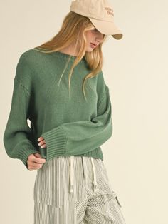 Savanah Slouchy Sweater Smart Loungewear, Quick Coffee, Coffee With Friends, Loungewear Dresses, Slouchy Sweater, Shoes With Jeans, Green Sweater, White Pants, Sweater Sleeves