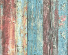 Wood Deco Weathered Wallpaper in Blue Multi Weather Wallpaper, Wood Deco, Farmhouse Wallpaper, Rainbow Wood, Look Wallpaper, Stone Wallpaper, Fa Fal, Wallpaper For Sale, Brick Wallpaper