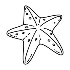 a starfish with dots on it's body is shown in black and white