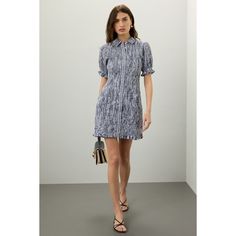 Navy Gingham (100% cotton). Casual Dress. Collared neck. Short sleeve. Front button closure. 35" from shoulder to hemline. Imported. Chic Short Sleeve Plaid Dress For Picnic, Plaid Shirt Dress For Work In Summer, Short Sleeve Cotton Plaid Spring Dress, Short Sleeve Cotton Plaid Dress For Spring, Spring Cotton Plaid Dress With Short Sleeves, Collared Gingham Dress For Spring, Spring Fitted Plaid Shirt Dress, Summer Cotton Plaid Dress For Work, Summer Plaid Shirt Dress For Daywear