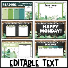 the editable text is displayed for each student to use on their classroom calendars