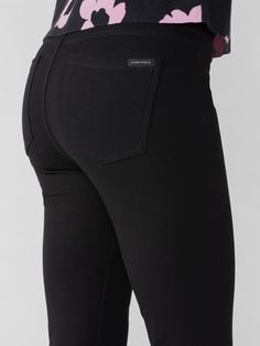 DETAILS Not your average legging. The Runway Legging features a semi high rise with plenty of stretch and functional back pockets. Semi High Pull-On Full Length Back Functional Pockets Get a Leg Up and Discover More from our Legging Collection. Available in sizes 1X-3X SIZE + FIT Model is 5'9, Waist: 26", Hip: 36 1/2", and is wearing a size S. If Between Sizes, Size Up. Front Rise: 11 1/2" Waist: 13 1/2" Inseam: 28 1/2" Leg Opening: 4 3/4" FABRIC + CARE 68% Rayon 27% Nylon 5% Spandex Ponte Knit Black Runway, Midi Jumpsuit, High Rise Leggings, Short Leggings, Knitted Tshirt, Bra Lingerie, Black Leggings, Fabric Care, Tank Shirt