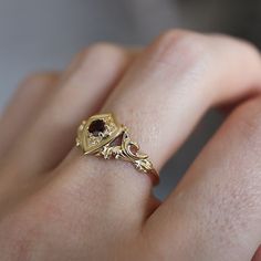 Gold Shield, Shield Ring, Shield Design, Pretty Rings, Conflict Free Diamonds, Pretty Jewellery, Unique Rings, Cute Jewelry, Custom Jewelry