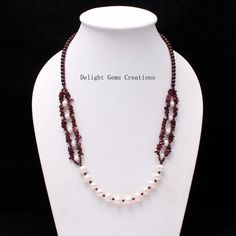 Product Details : ITEM : GARNET BEADED NECKLACEItem Code : DGC3180Gemstone Name :  GARNETChain Style : BEADEDBeads Shape : SMOOTH ROUND, RONDELLE AND CHIPSBeads Size : 3/5/7/10/4-5 mm Approx.Length : 25" + 1" inch Extension ChainWeight : 275 Cts. Approx.Customization : **Available**Please Feel Free To Contact If You Have Any Query. Garnet And Pearl, Star Garnet, Pearl Beaded Necklace, Candy Necklaces, Beaded Beads, Beaded Jewelry Designs, Leaf Jewelry, Chip Beads, Bead Jewelry