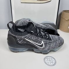 Nike Air Vapormax 2021 Fk Oreo Dh4088 003 Womens Size 5.5 Sneaker. Brand New. Original Box, But Missing Lid. Casual Black Nike Air Max Lace-up, Black Casual Sneakers With Air Max Cushioning, Casual Black Sneakers With Air Max Cushioning, Casual Black Lace-up Nike Air Max, Casual Black Nike Air Max With Round Toe, Casual Black Nike Air Max With Cushioned Footbed, Casual Black Running Shoes With Air Cushioning, Casual Nike Air Max With Boost Midsole, Nike Air Max Casual Black Sports Shoes