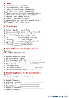 the worksheet for an english speaking activity is shown in red and white text