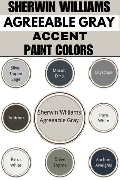 the color scheme for sherylin williams's gray paint colors is shown in different shades