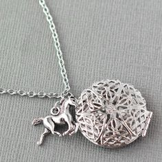 This essential oil diffuser necklace has a horse charm and it comes with wool felt oil pads. Open the locket and add a drop of essential oil for aromatherapy enjoyment.  - 30 wool felt oil pads. You can also add oil pads in a variety of colors by clicking here - https://www.etsy.com/listing/236081646 The oil pads can be used multiple times before replacing. The amount of time an oil lasts depends on the oil itself, I have had some scents last well for most of the day and others that I can smell for days using these felt pads. - Choose the length you would like (16, 18, 20, 22, 24, 28, 32 or 36). Each diffuser necklace has a 2 inch (5cm) extender chain included.  Locket, chain, extender chain, jump rings and lobster claw clasp are all stainless steel.  Essential oils are not included. I hav Locket Chain, Oil Diffuser Necklace, Essential Oil Necklace Diffuser, Horse Necklace, Aromatherapy Diffuser, Diffuser Necklace, Aromatherapy Diffusers, Locket Necklace, Pricing Jewelry