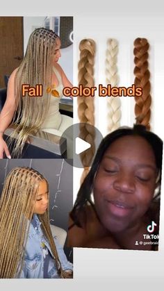 | MASTER BRAIDER on Instagram: "Fall combos are always a vibe 🍂  Which is your fav 👀  #protectivestyles #curlyhairstyles #blondeknotlessbraids #houstonbraider #houstonknotlessbraids #knotlessbraids #ashblondebraids #boxbraids #houstonboxbraids #houstonbraids #austinbraider #dallasbraider #dallasbraids #gingerbraids #copperbraids #gingerhair #blondknotlessbraids #boxbraids #protectivestyles #curlyhair #htxbraids #htxbraider" Hair Color Braids Ideas, Box Braids Color 4/27/30, Braid Colors For Light Skinned, Blond Blended Braids, Braiding Hair Color Blending, 613 And Silver Braids, Honey Blonde Boho Braids Black Women, 613 4 27 Braids, Blonde Balayage Braids Black Women